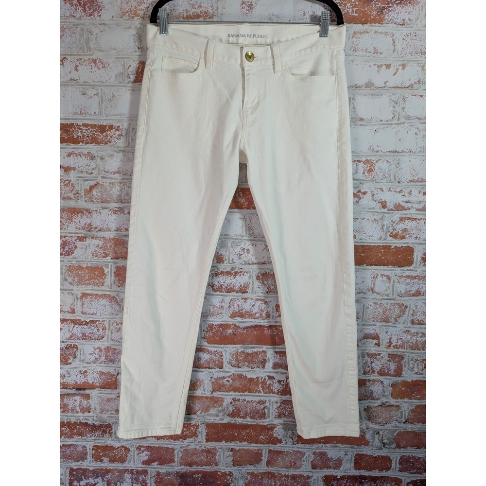 Banana Republic Pants Womens 28 Regular Cream Off-White Stretch Cotton‎ 950751